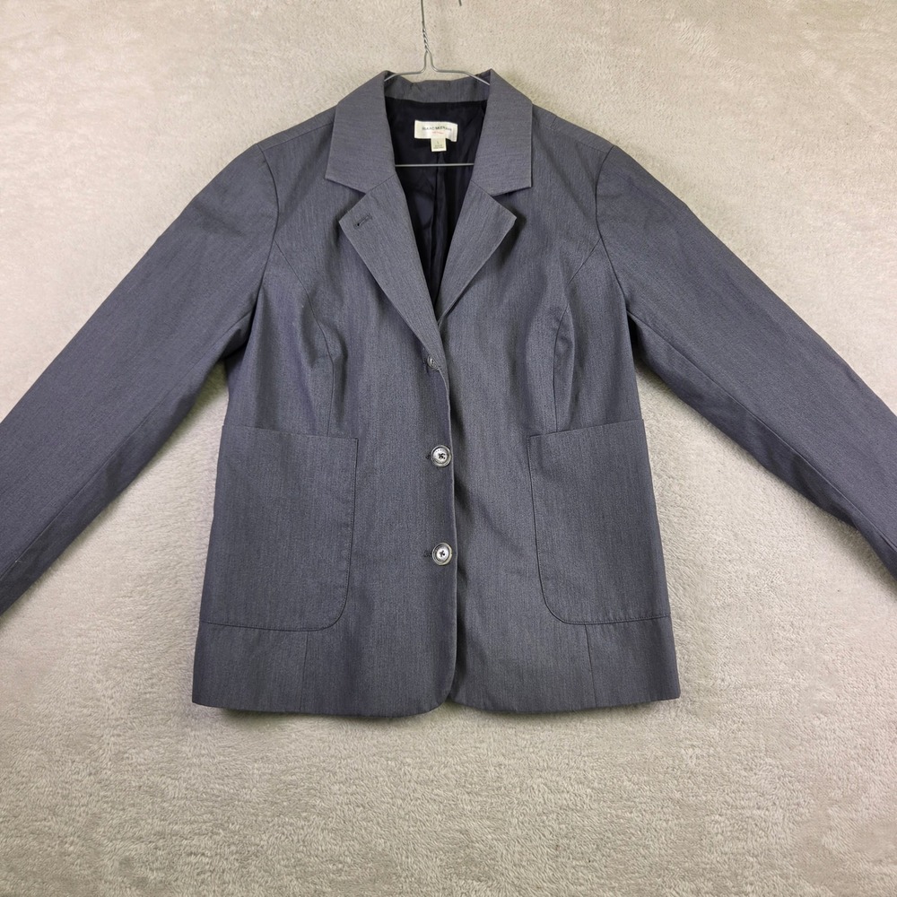 Isaac Mizrahi for Target Womens Gray 3-Button Blazer Jacket Size L Patch Pockets